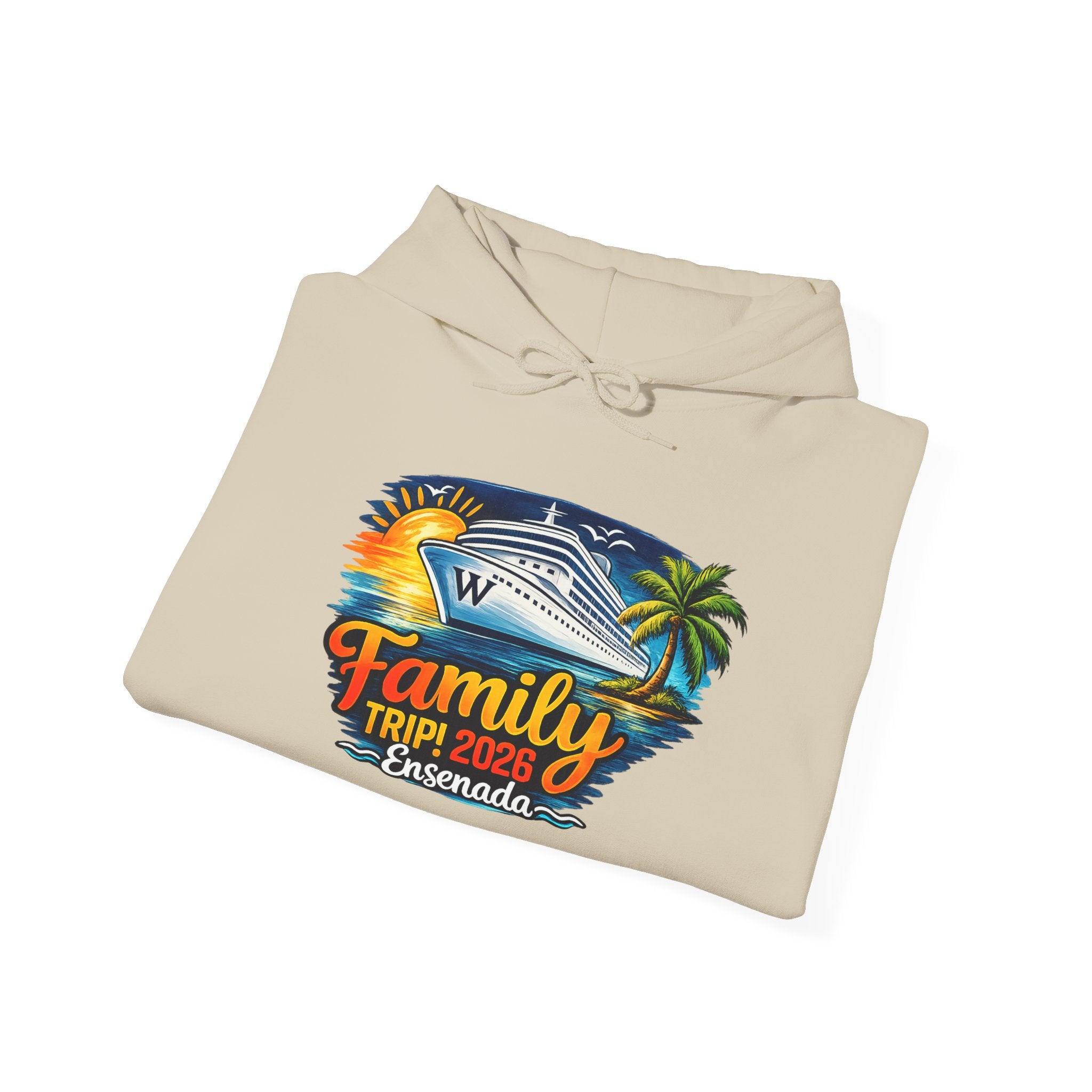 Family Cruise Tropical Logo Hoodie | Personalized Wooten Ship Trip 2026