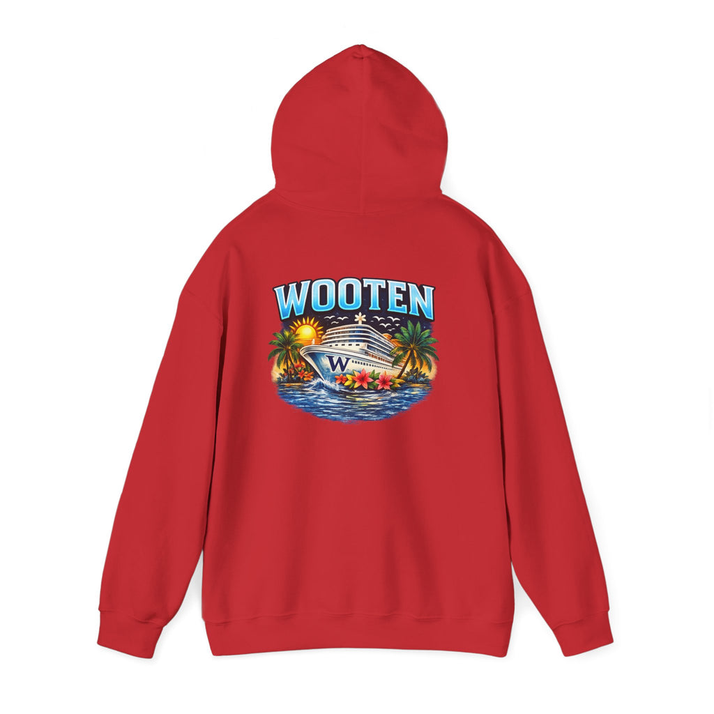 Family Cruise Tropical Logo Hoodie | Personalized Wooten Ship Trip 2026