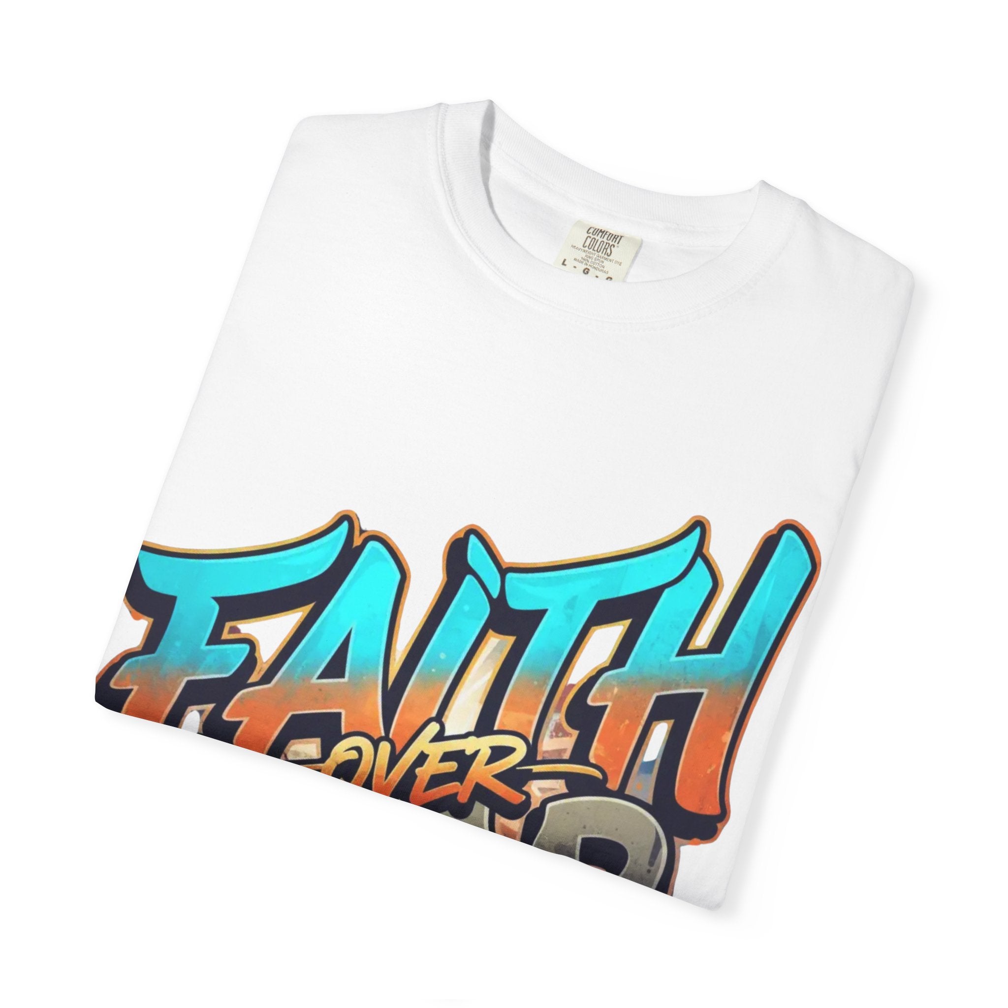 Faith Over Fear T-shirt | Graffiti Typography, Inspirational Christian Streetwear