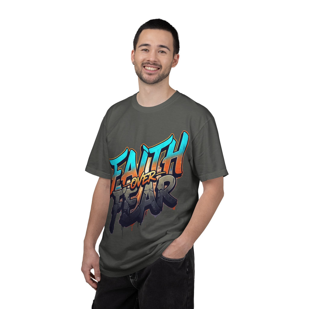 Faith Over Fear T-shirt | Graffiti Typography, Inspirational Christian Streetwear