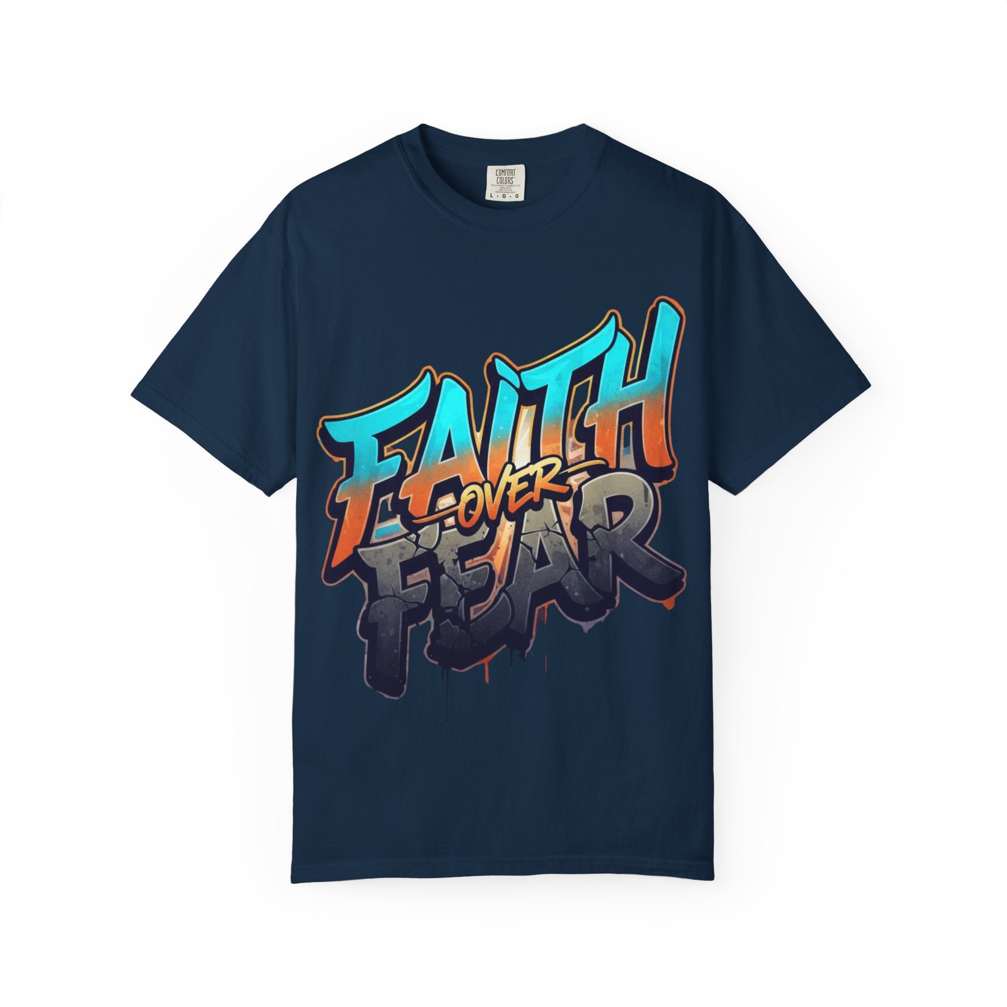 Faith Over Fear T-shirt | Graffiti Typography, Inspirational Christian Streetwear