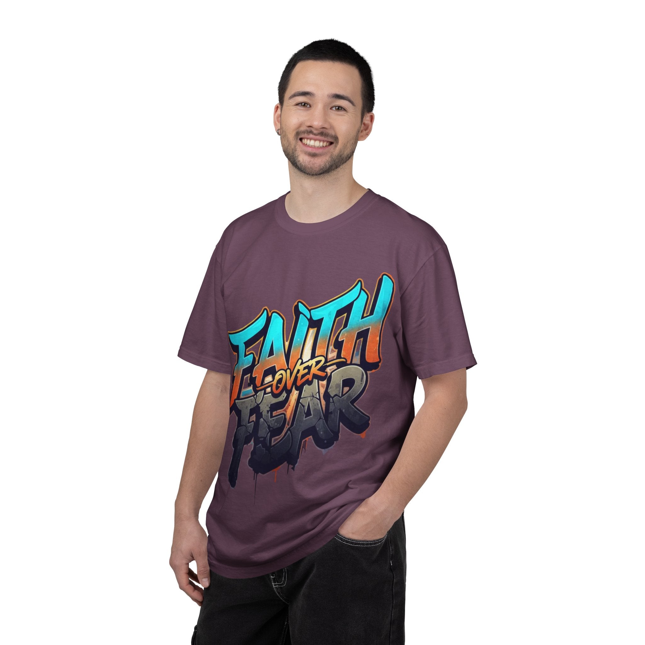 Faith Over Fear T-shirt | Graffiti Typography, Inspirational Christian Streetwear