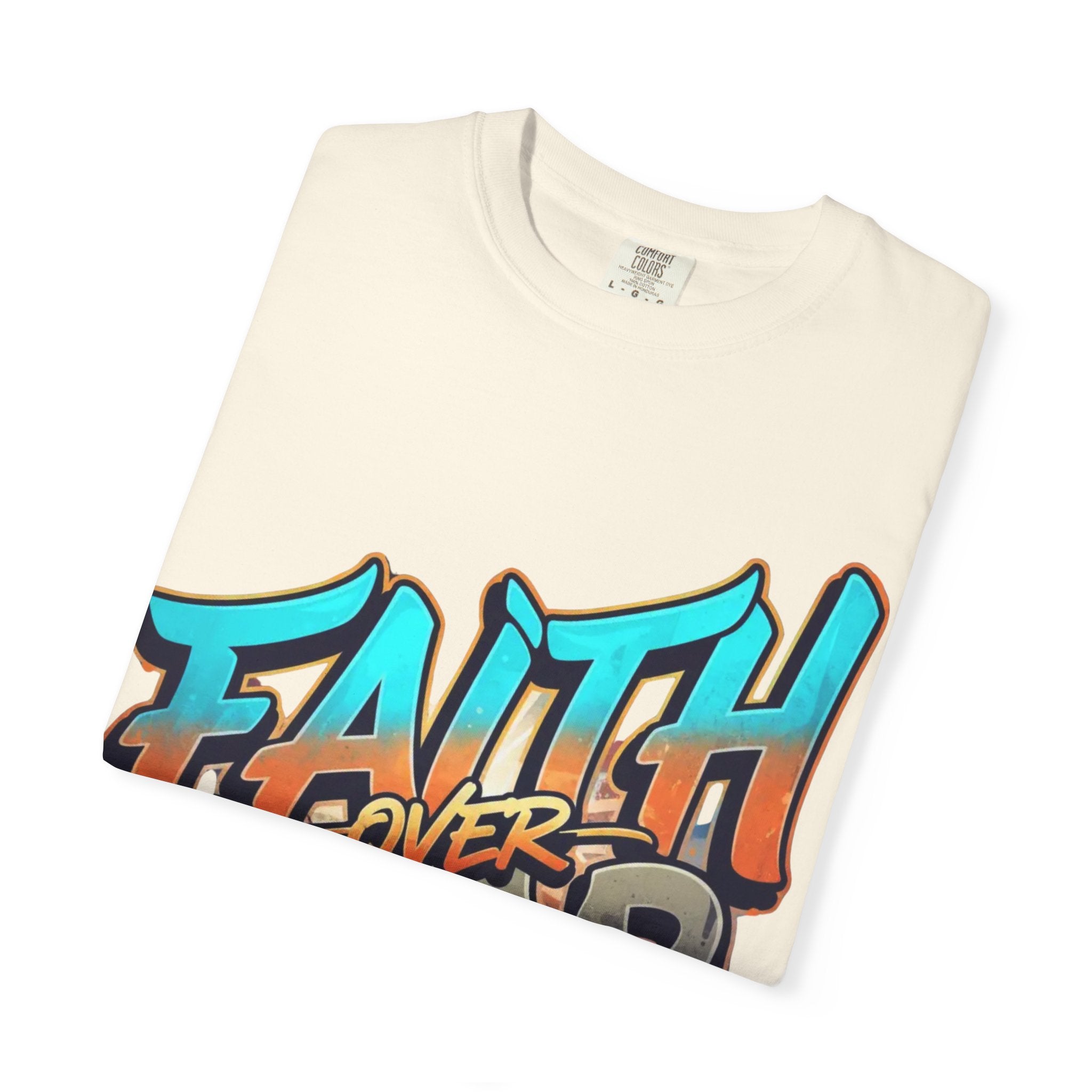 Faith Over Fear T-shirt | Graffiti Typography, Inspirational Christian Streetwear