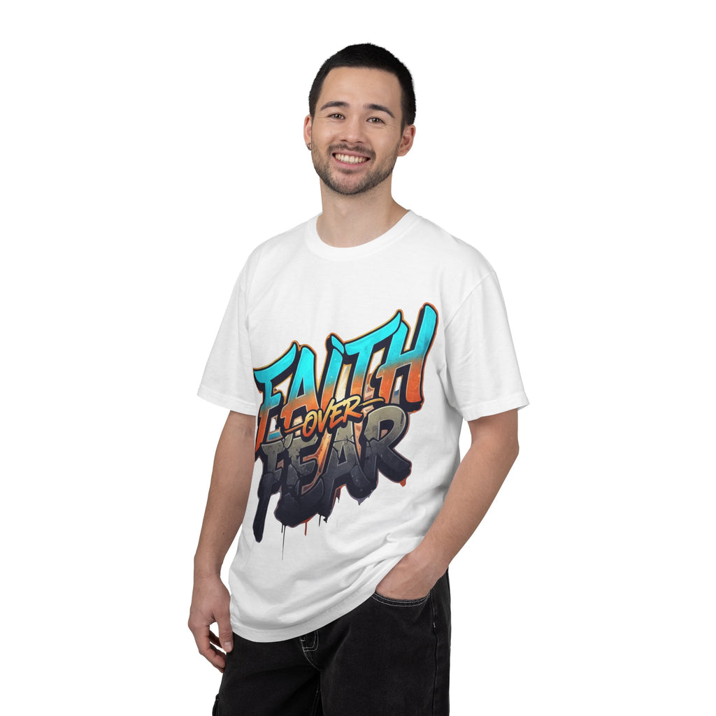 Faith Over Fear T-shirt | Graffiti Typography, Inspirational Christian Streetwear
