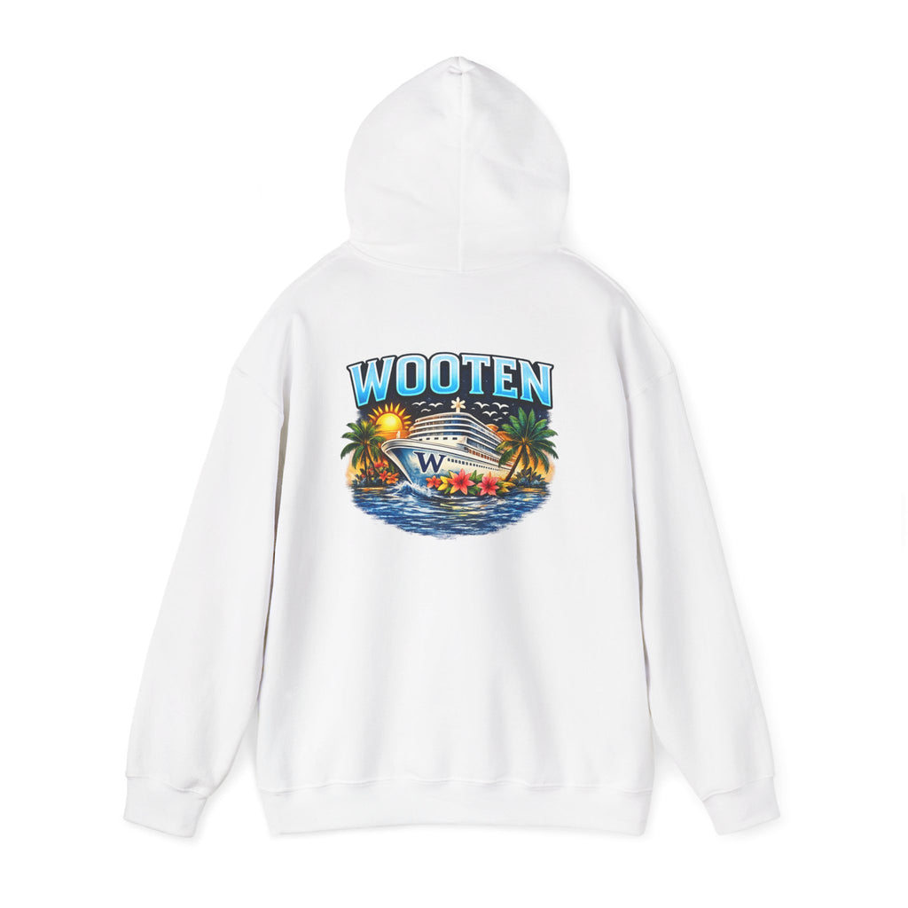 Family Cruise Tropical Logo Hoodie | Personalized Wooten Ship Trip 2026