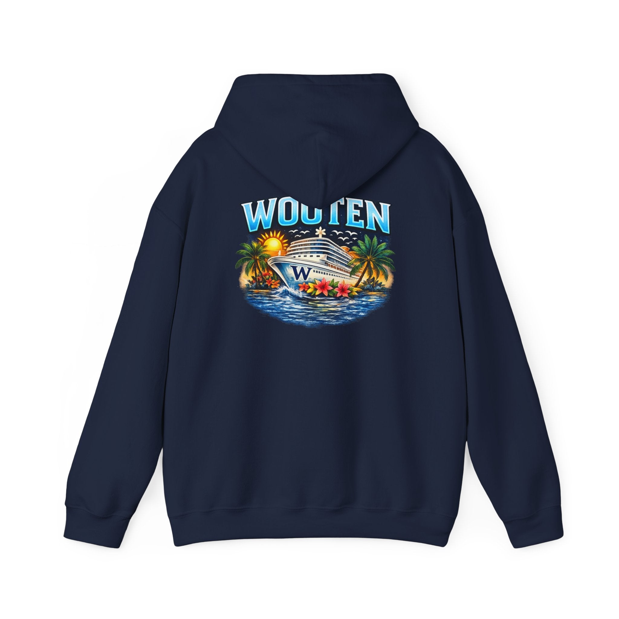 Family Cruise Tropical Logo Hoodie | Personalized Wooten Ship Trip 2026