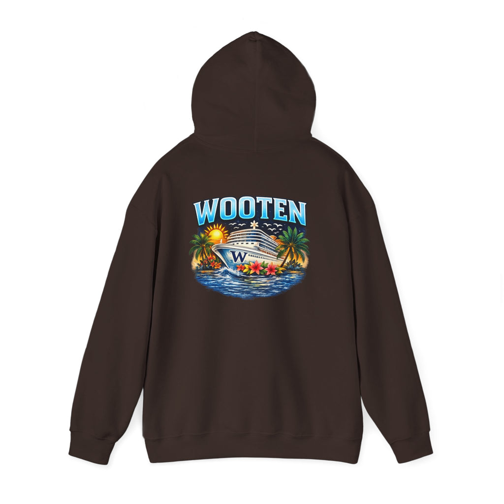 Family Cruise Tropical Logo Hoodie | Personalized Wooten Ship Trip 2026