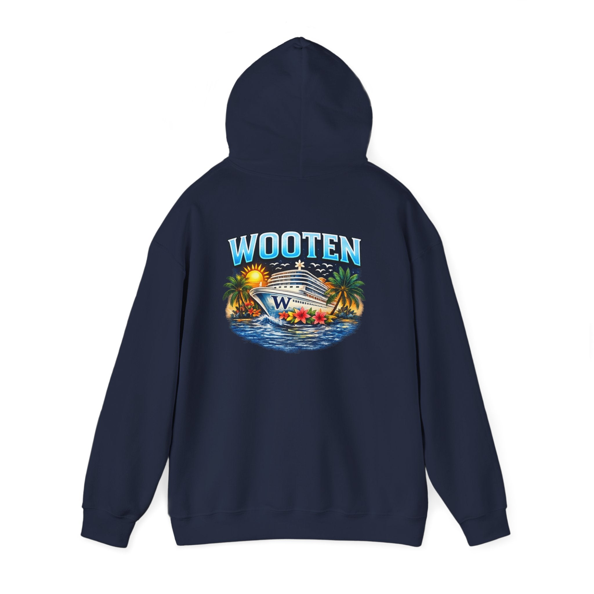 Family Cruise Tropical Logo Hoodie | Personalized Wooten Ship Trip 2026