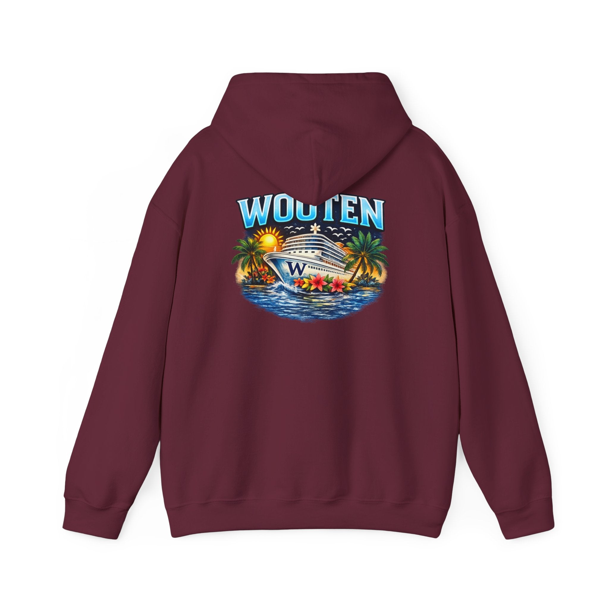 Family Cruise Tropical Logo Hoodie | Personalized Wooten Ship Trip 2026