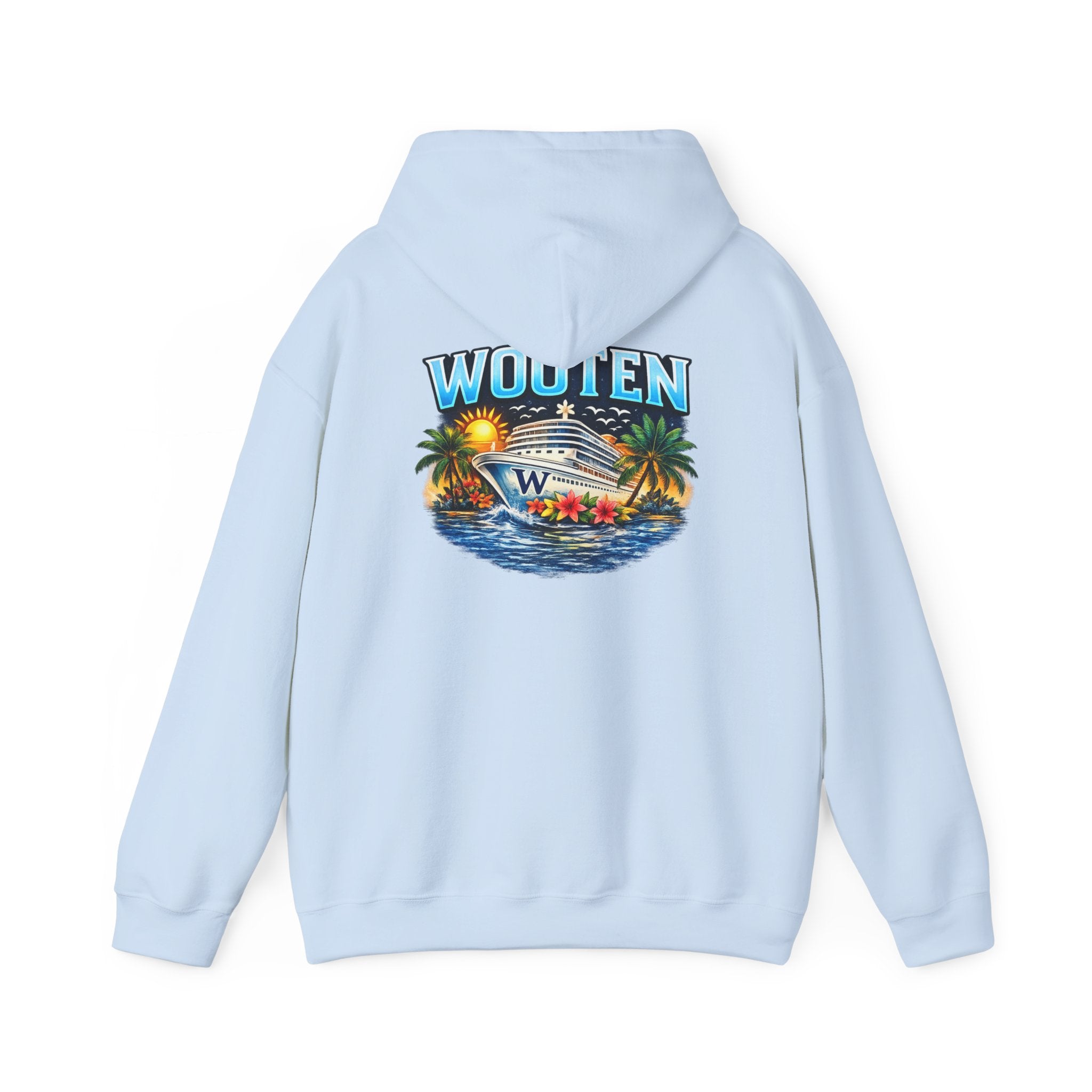 Family Cruise Tropical Logo Hoodie | Personalized Wooten Ship Trip 2026