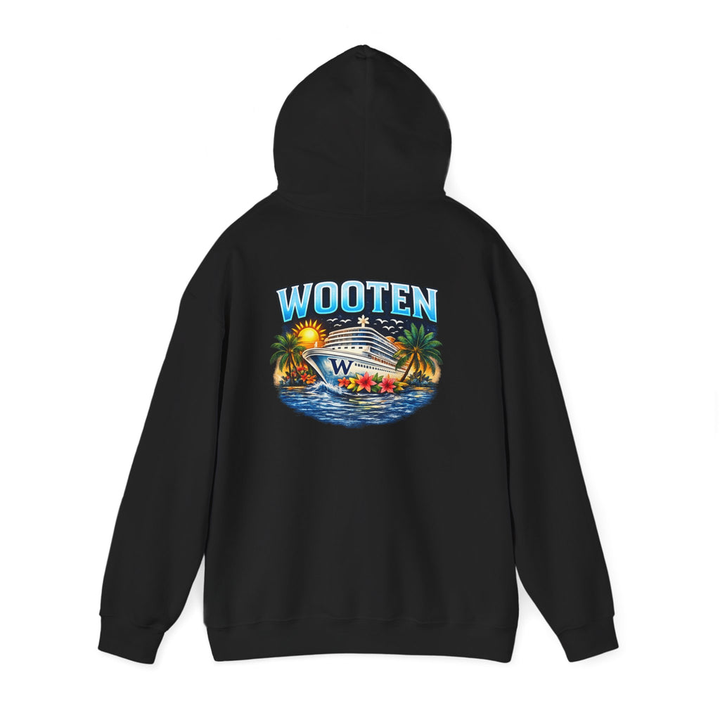 Family Cruise Tropical Logo Hoodie | Personalized Wooten Ship Trip 2026