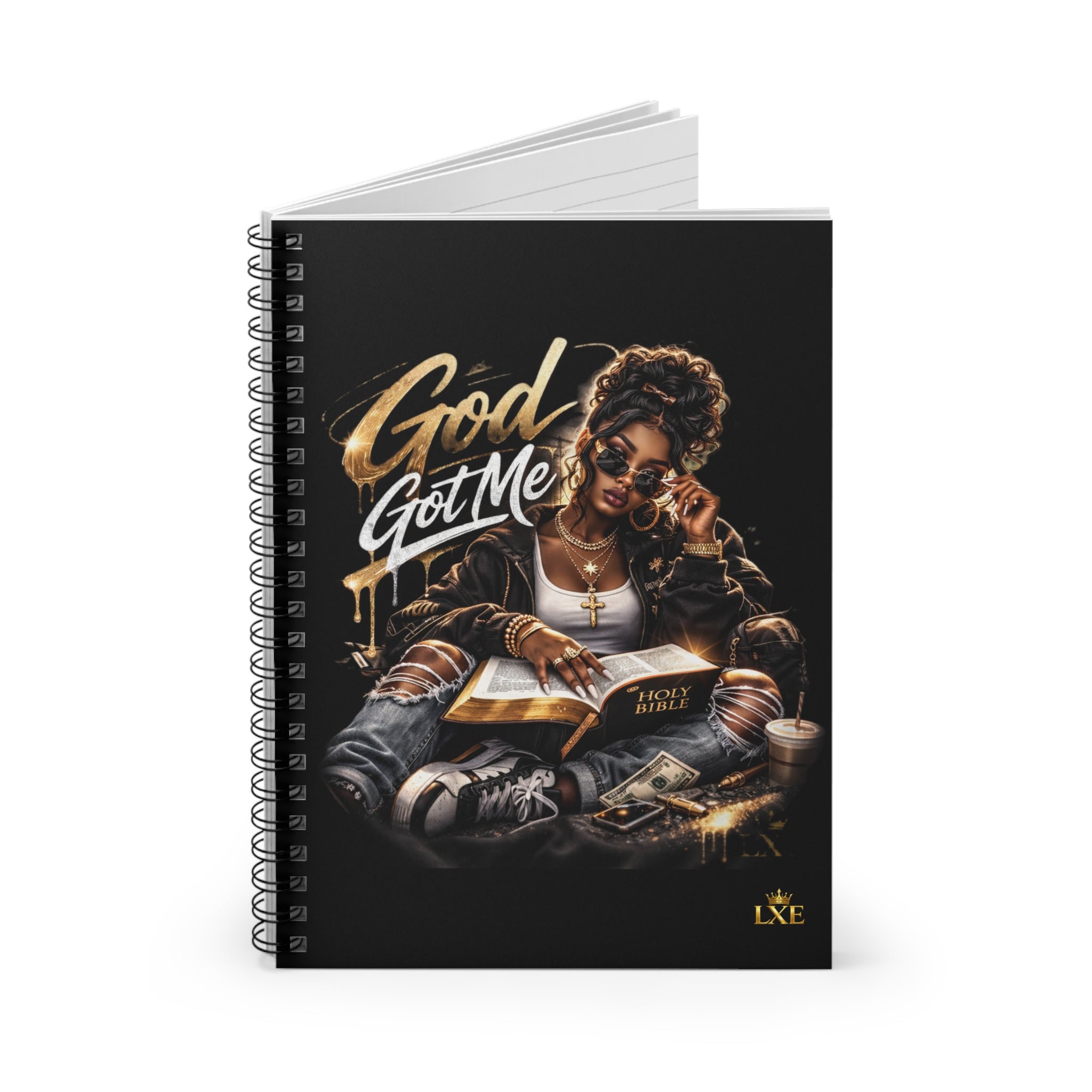 God Got Me Spiral Notebook | Christian Prayer Journal, Gospel Artwork