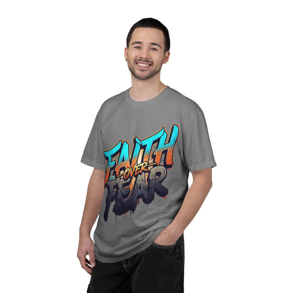 Faith Over Fear T-shirt | Graffiti Typography, Inspirational Christian Streetwear