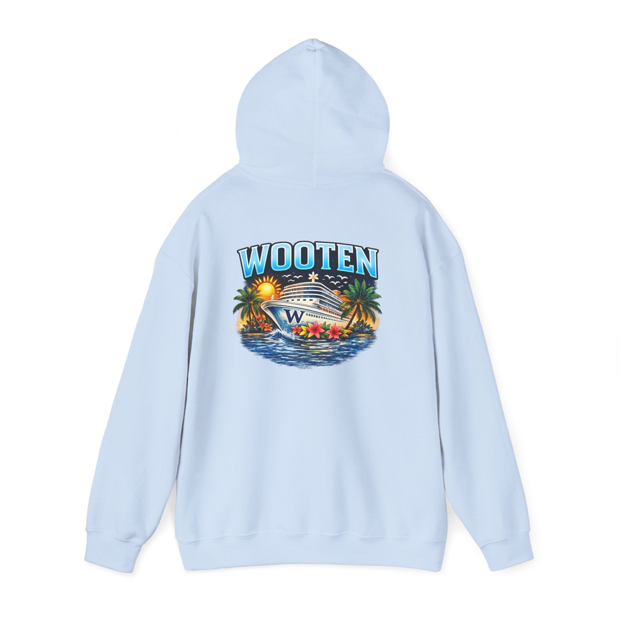 Family Cruise Tropical Logo Hoodie | Personalized Wooten Ship Trip 2026