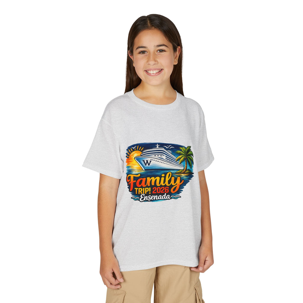 Family Cruise Trip 2026 Youth T-Shirt | Personalized Wooten Ship Design
