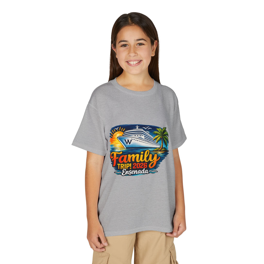 Family Cruise Trip 2026 Youth T-Shirt | Personalized Wooten Ship Design