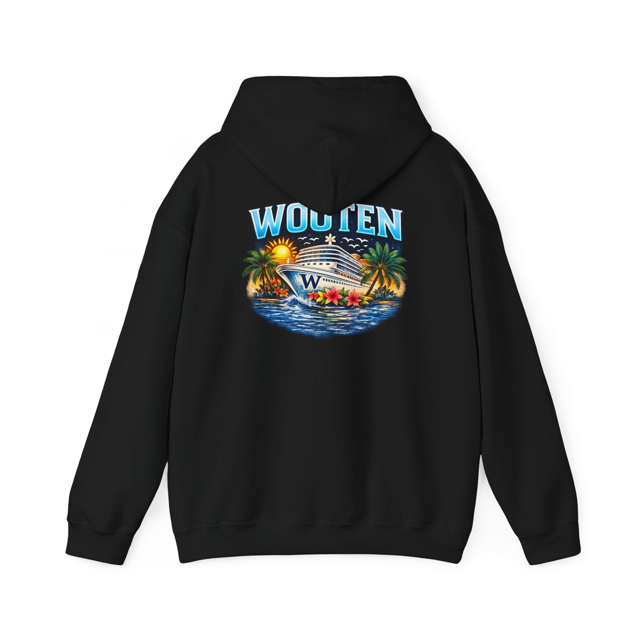 Family Cruise Tropical Logo Hoodie | Personalized Wooten Ship Trip 2026