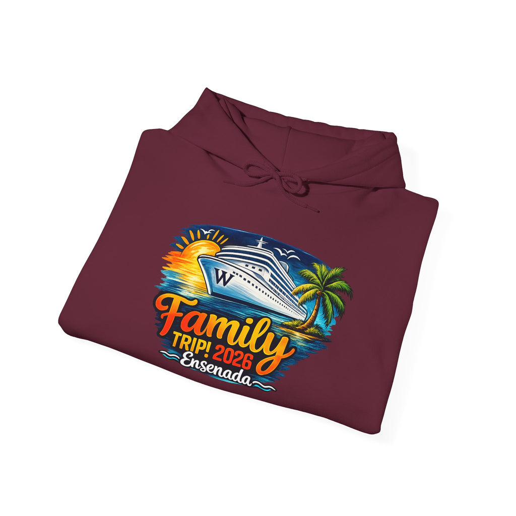 Family Cruise Tropical Logo Hoodie | Personalized Wooten Ship Trip 2026
