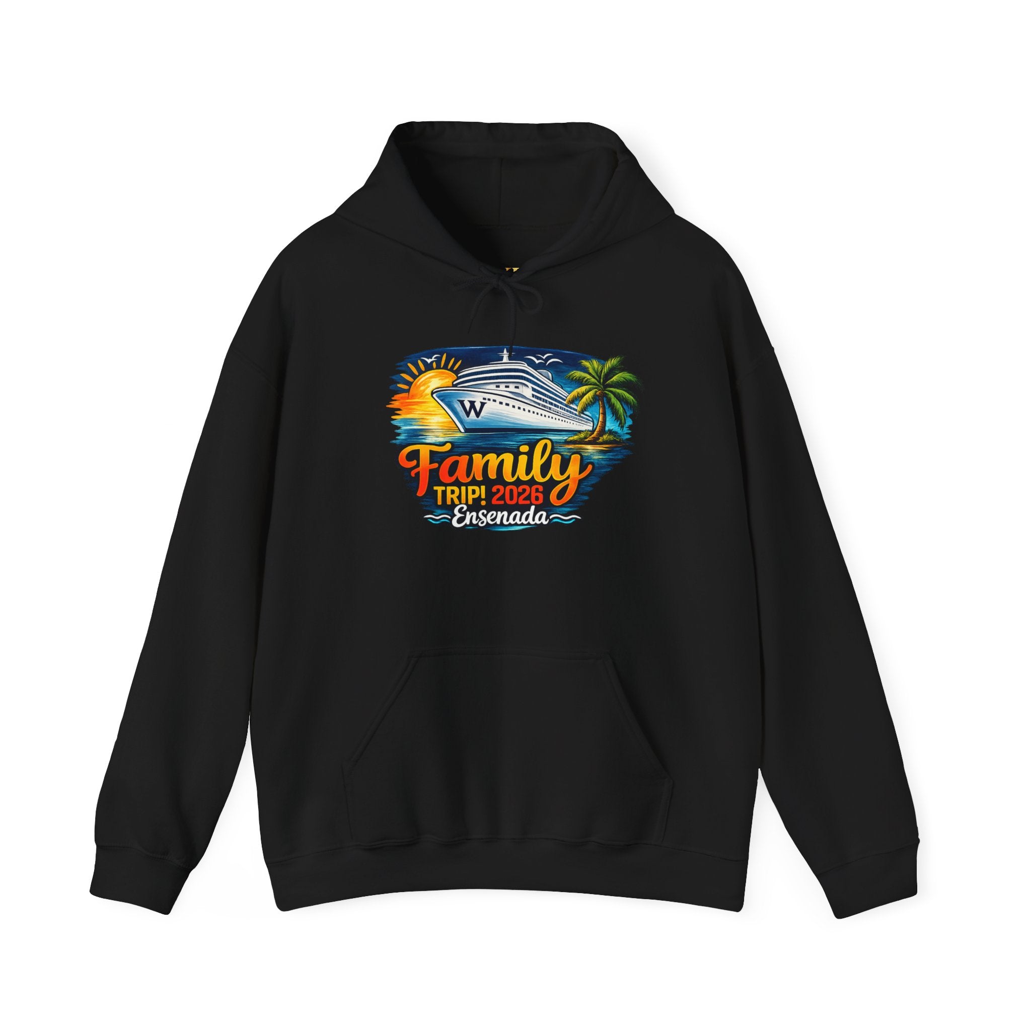 Family Cruise Tropical Logo Hoodie | Personalized Wooten Ship Trip 2026