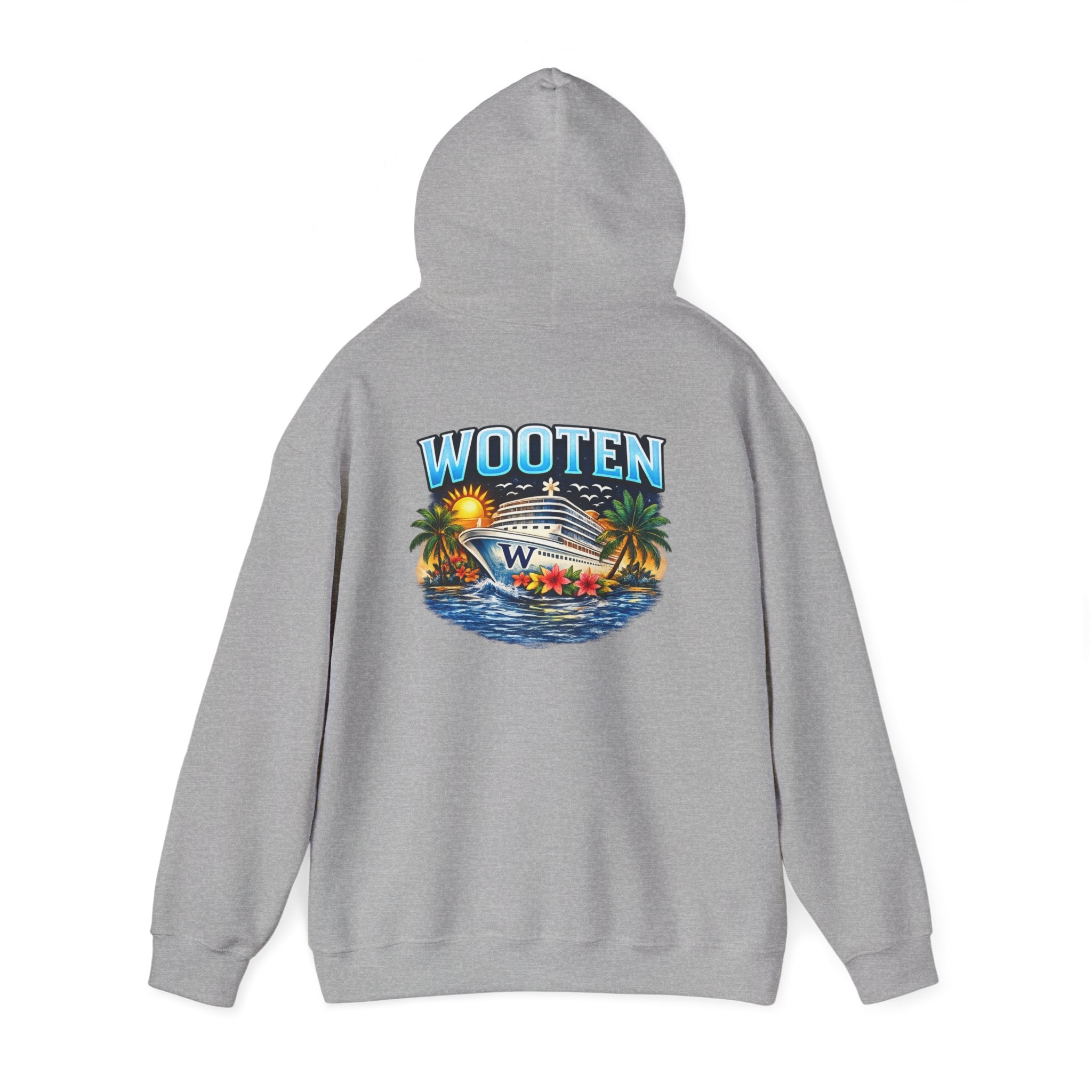Family Cruise Tropical Logo Hoodie | Personalized Wooten Ship Trip 2026