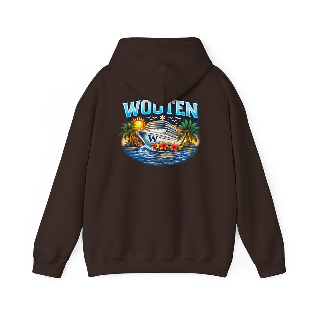 Family Cruise Tropical Logo Hoodie | Personalized Wooten Ship Trip 2026