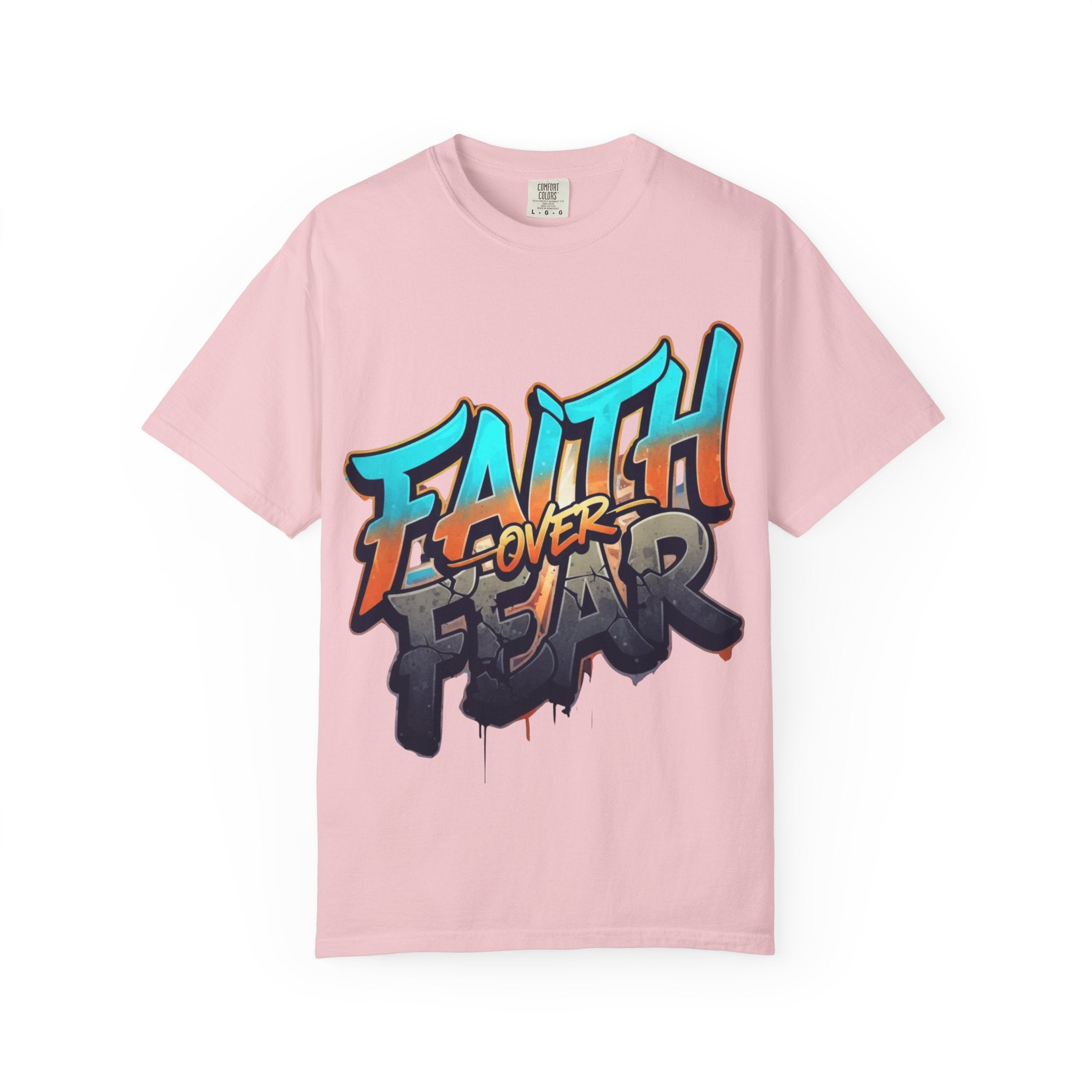 Faith Over Fear T-shirt | Graffiti Typography, Inspirational Christian Streetwear
