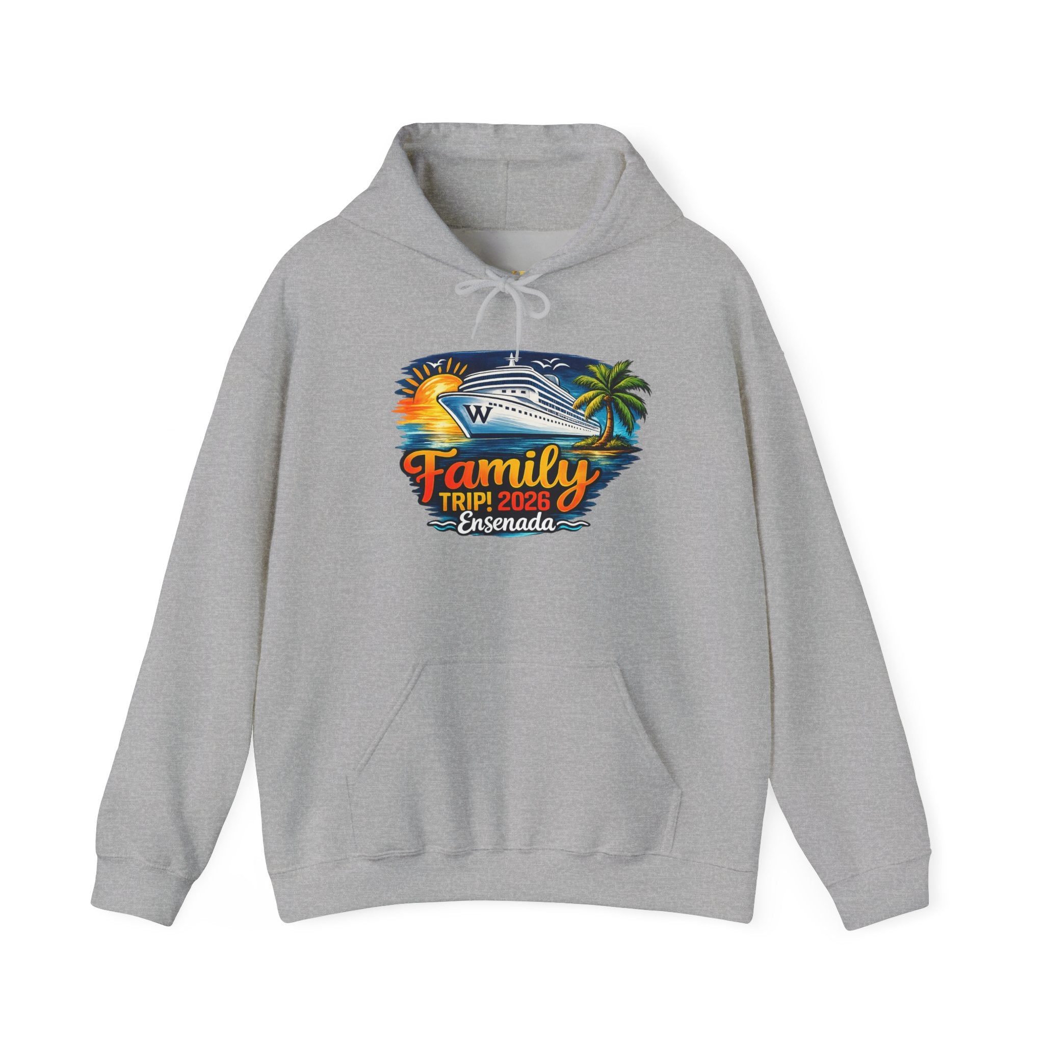 Family Cruise Tropical Logo Hoodie | Personalized Wooten Ship Trip 2026