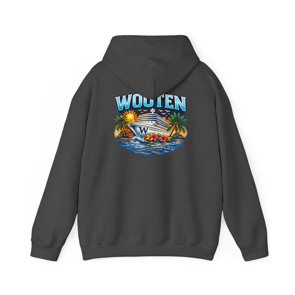 Family Cruise Tropical Logo Hoodie | Personalized Wooten Ship Trip 2026