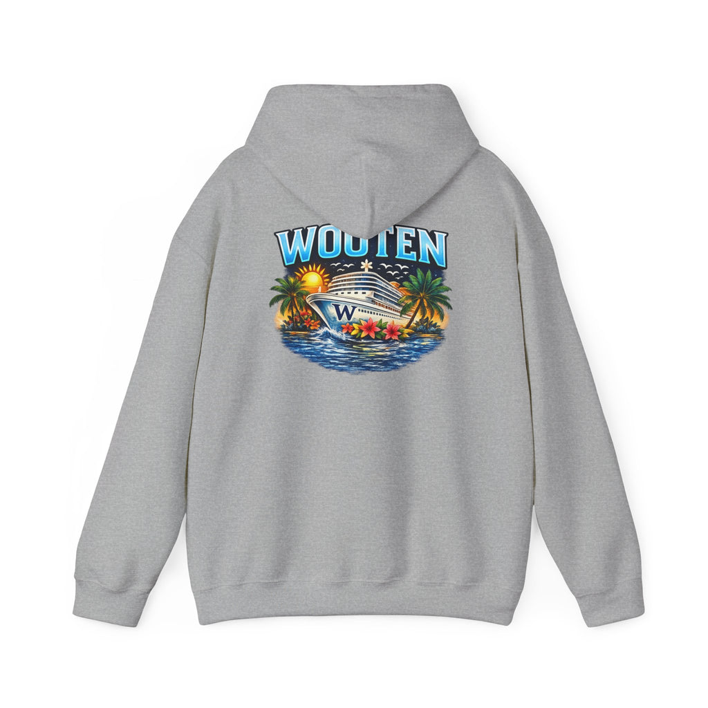 Family Cruise Tropical Logo Hoodie | Personalized Wooten Ship Trip 2026