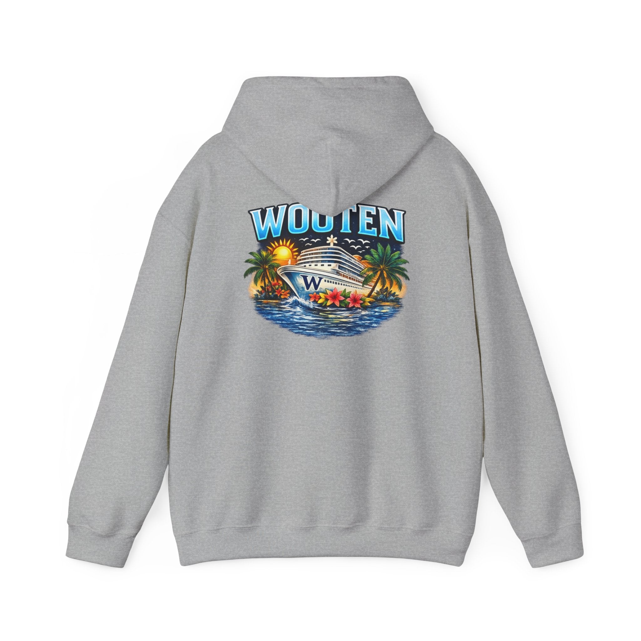 Family Cruise Tropical Logo Hoodie | Personalized Wooten Ship Trip 2026