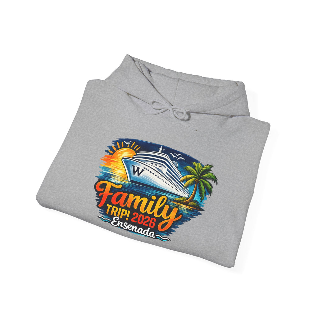 Family Cruise Tropical Logo Hoodie | Personalized Wooten Ship Trip 2026