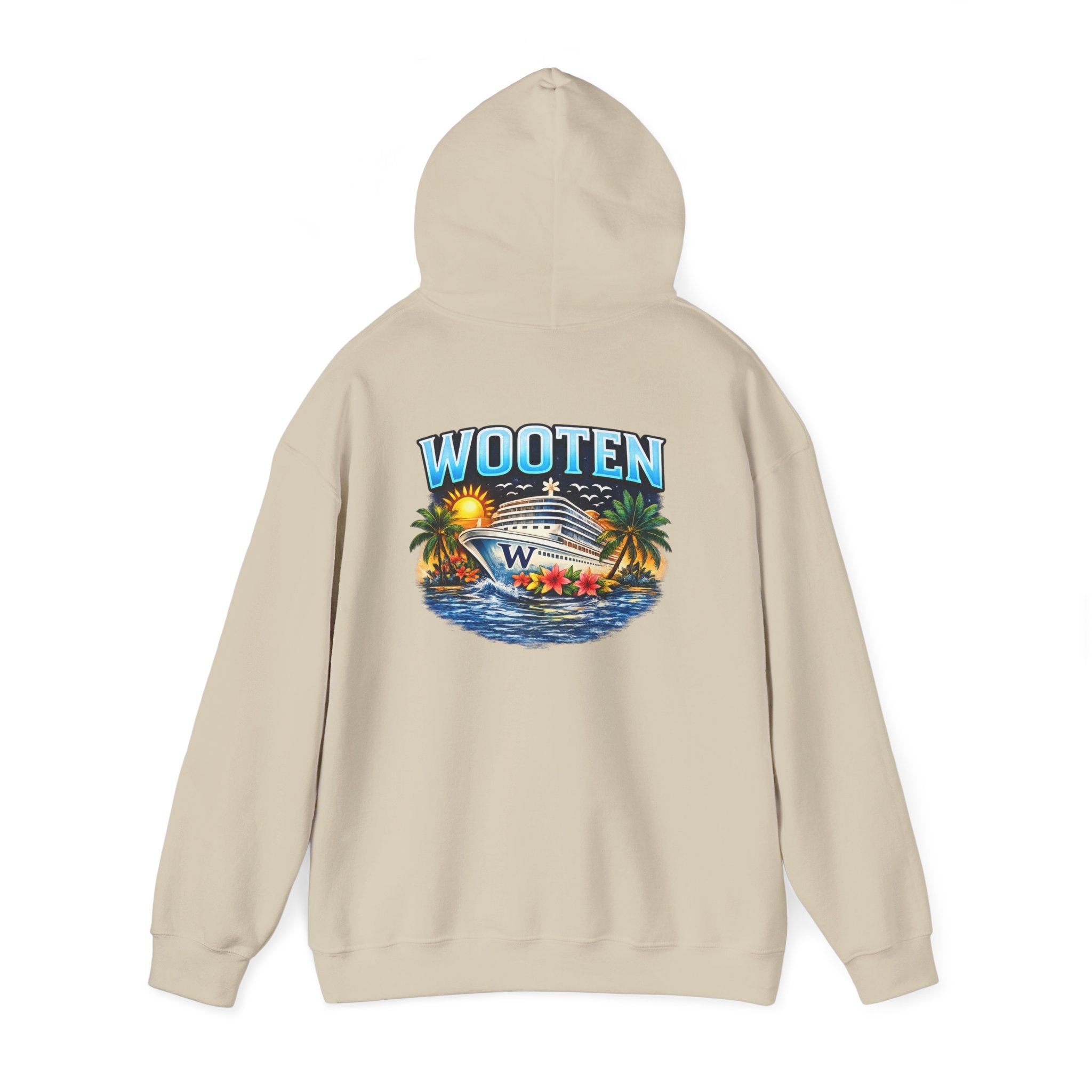 Family Cruise Tropical Logo Hoodie | Personalized Wooten Ship Trip 2026