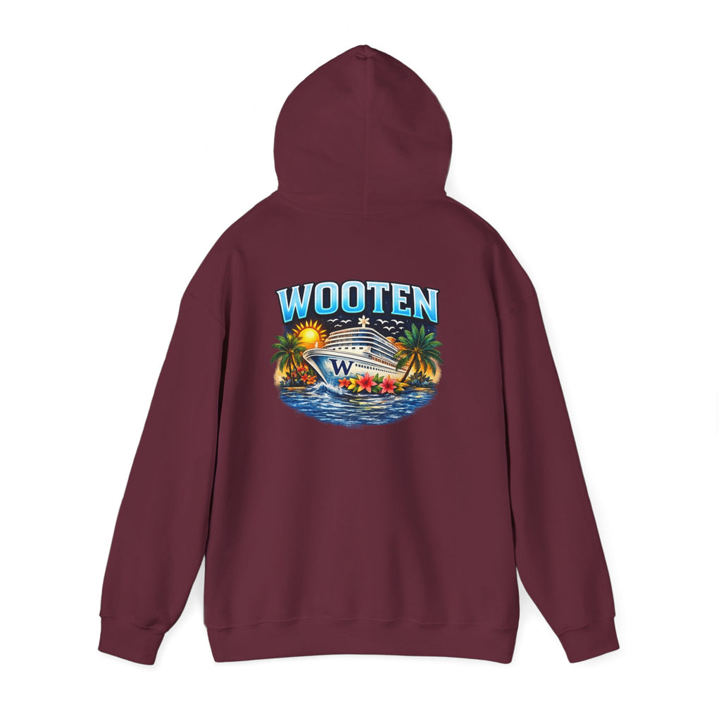 Family Cruise Tropical Logo Hoodie | Personalized Wooten Ship Trip 2026