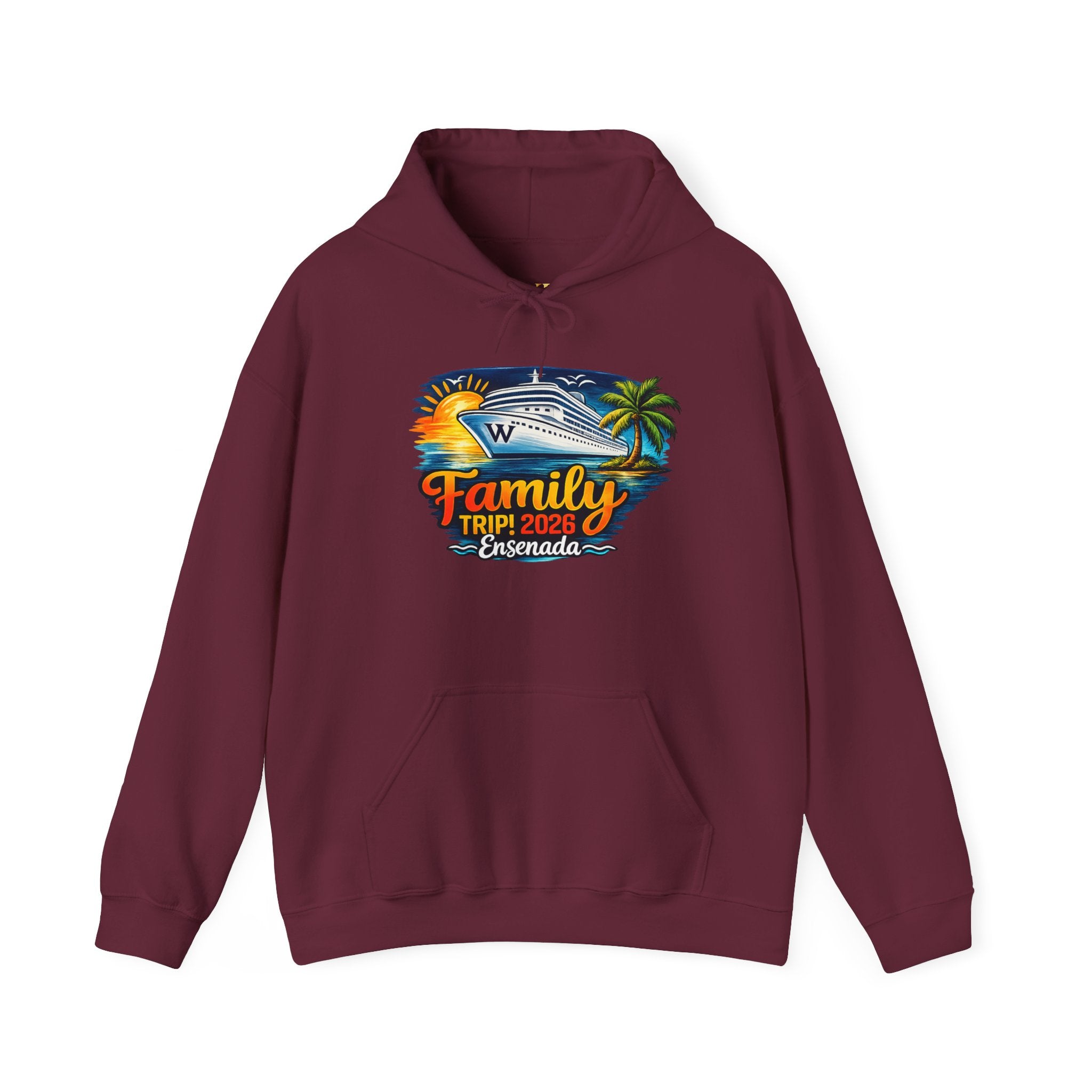 Family Cruise Tropical Logo Hoodie | Personalized Wooten Ship Trip 2026