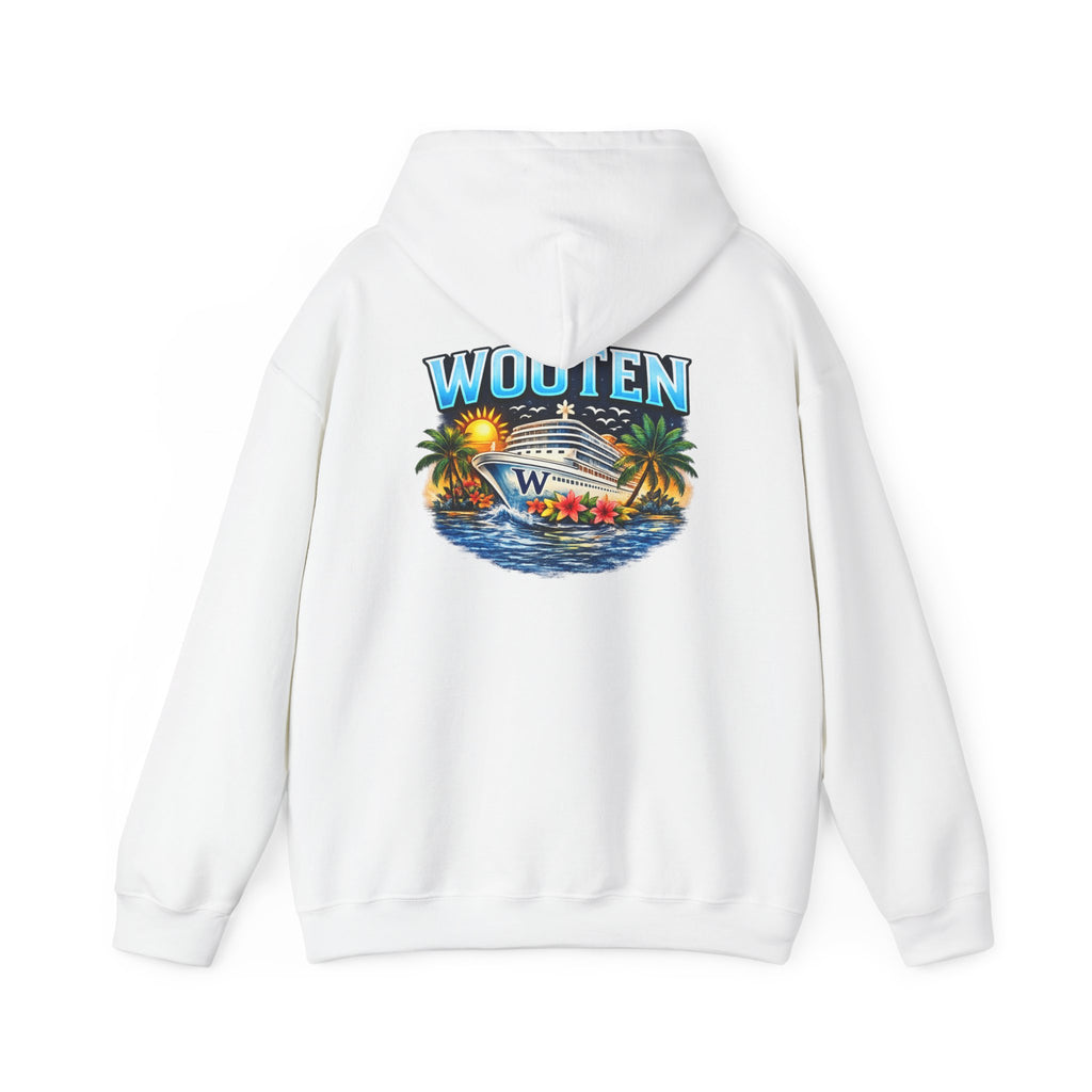 Family Cruise Tropical Logo Hoodie | Personalized Wooten Ship Trip 2026