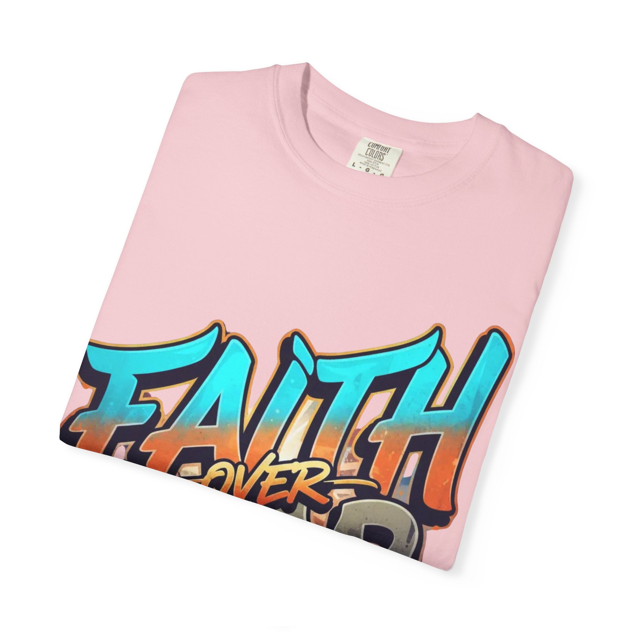 Faith Over Fear T-shirt | Graffiti Typography, Inspirational Christian Streetwear