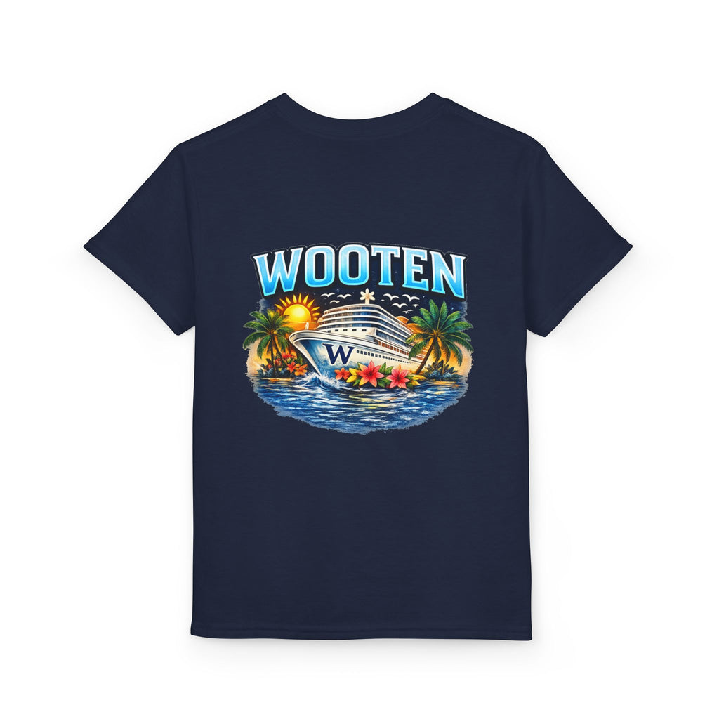 Family Cruise Trip 2026 Youth T-Shirt | Personalized Wooten Ship Design