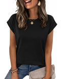 Zeagoo Womens Tops Summer Casual Cap Sleeve Tshirts Shirts Business Dressy Spring Fashion Outfits Trendy Clothes