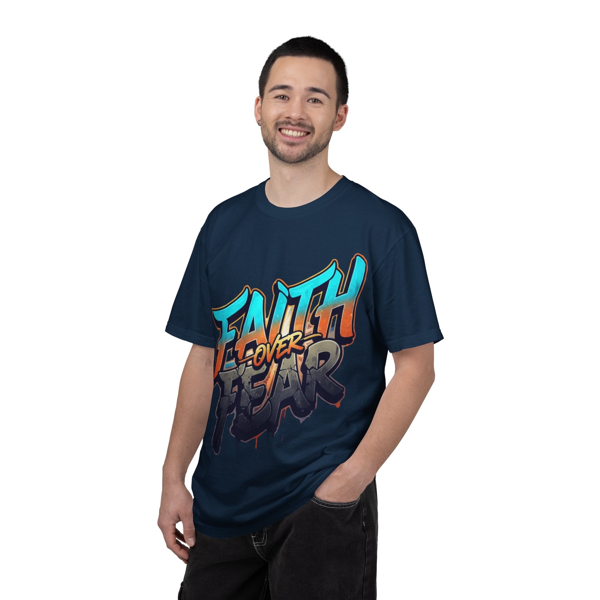 Faith Over Fear T-shirt | Graffiti Typography, Inspirational Christian Streetwear