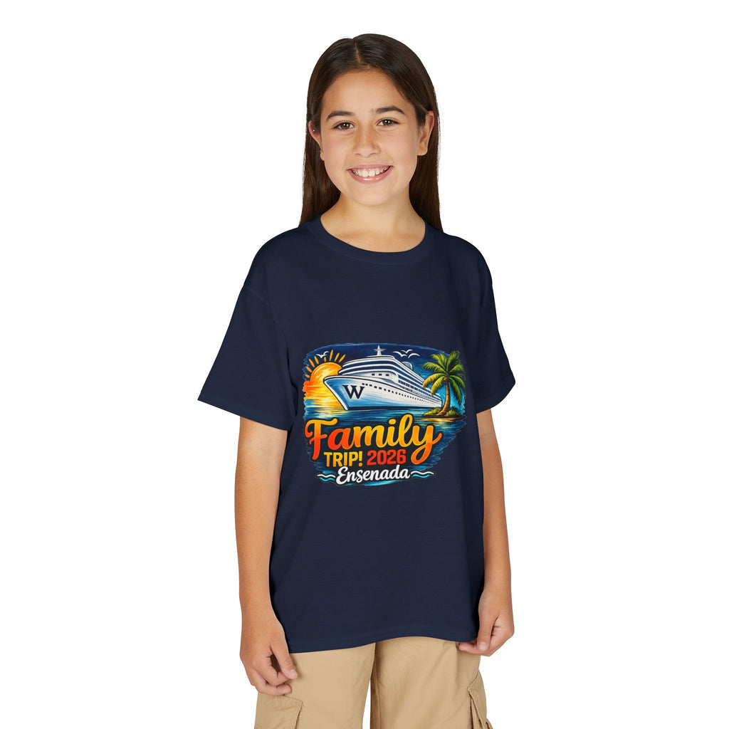 Family Cruise Trip 2026 Youth T-Shirt | Personalized Wooten Ship Design