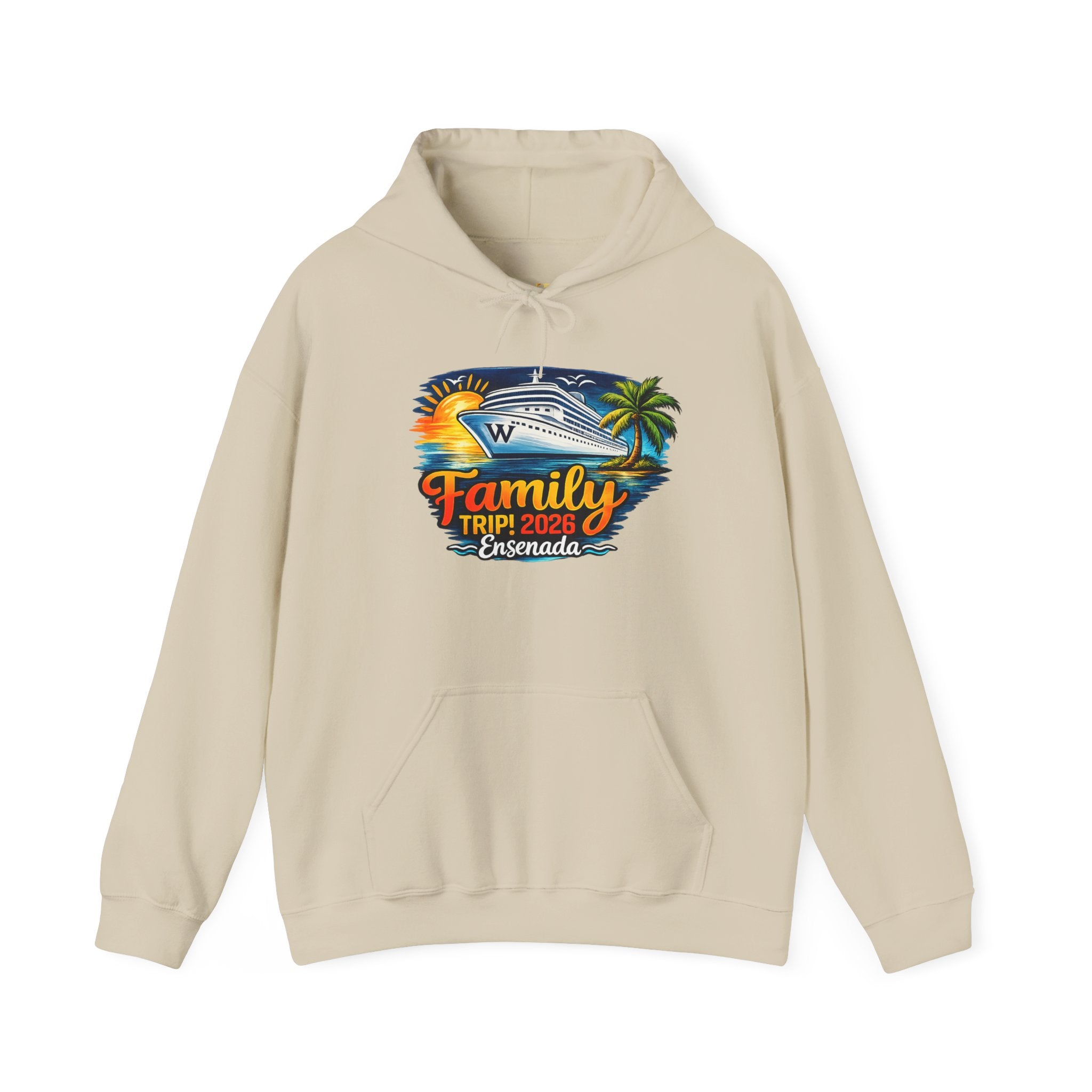 Family Cruise Tropical Logo Hoodie | Personalized Wooten Ship Trip 2026
