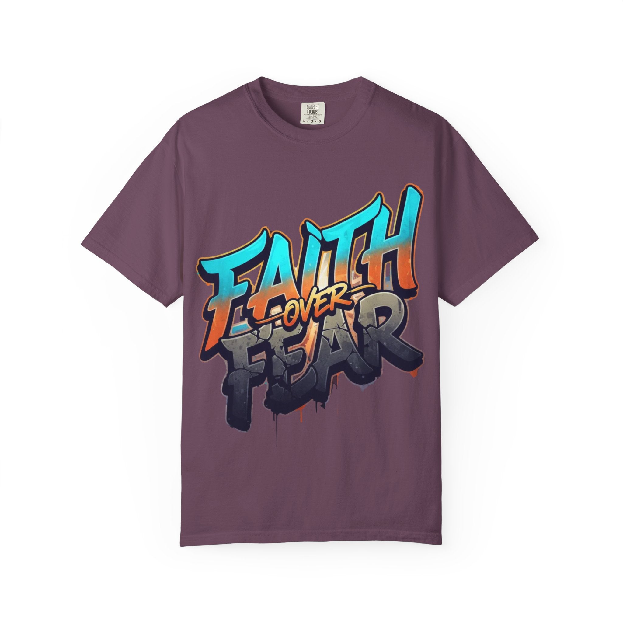 Faith Over Fear T-shirt | Graffiti Typography, Inspirational Christian Streetwear