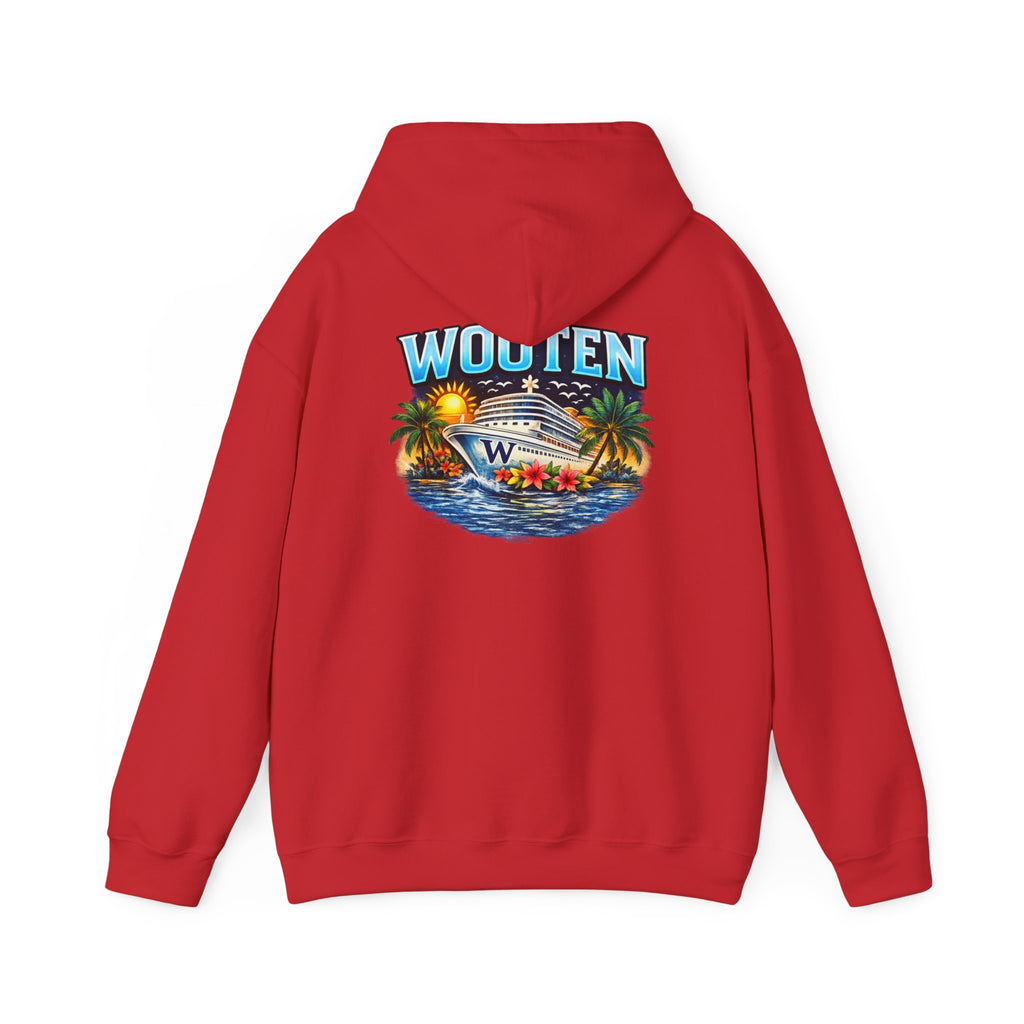 Family Cruise Tropical Logo Hoodie | Personalized Wooten Ship Trip 2026